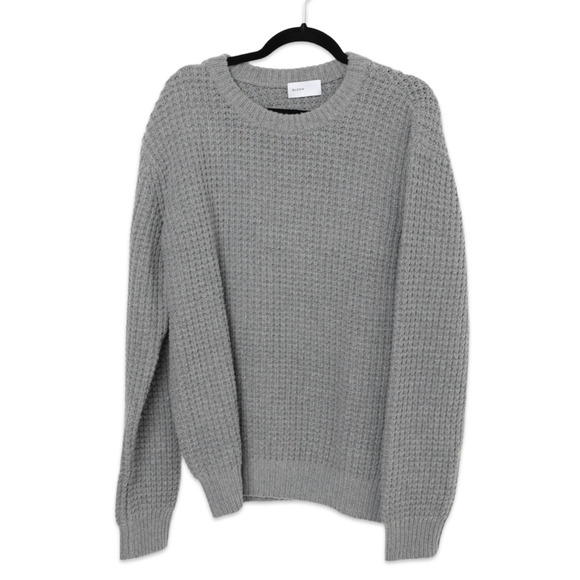 BLDWN Men's Gray Heavy Cableknit Crewneck Sweater - New - Size Medium - Picture 1 of 2